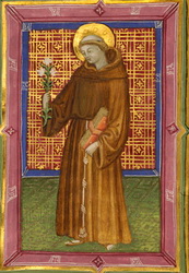 Святой Франциск Ассизский. Средневековая миниатюра