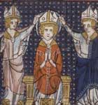 Хиротония св. Илария Пуатевенского (Пиктовийского). Средневековая миниатюра