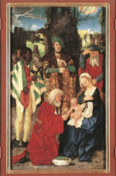 Ганс Бальдунг. Поклонение волхвов (деталь триптиха). 1507